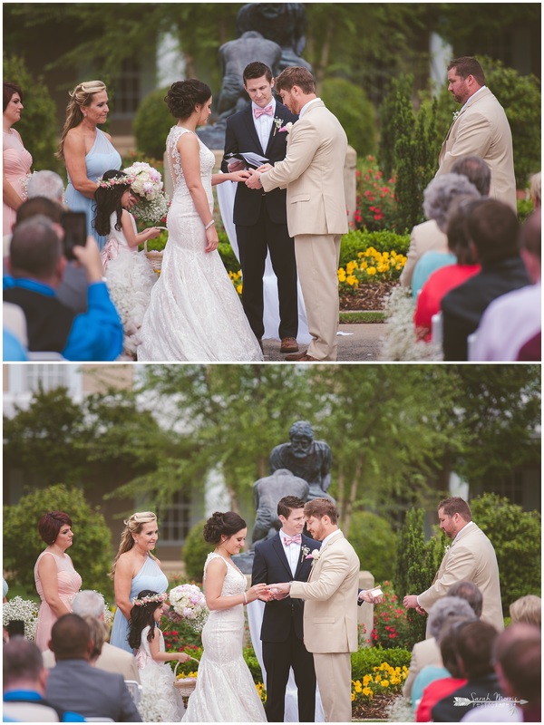 Wedding ceremony in the Courtyard at Bellevue Baptist Church