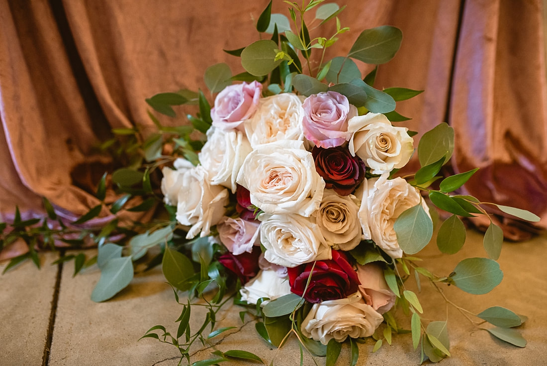 bridal bouquet by a perfect bloom  at the wedding barn in arkansas