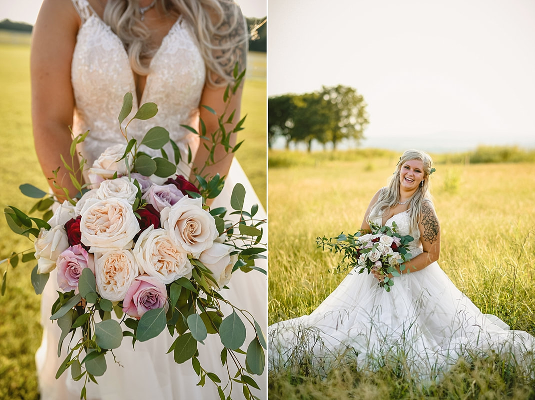 wedding photos on love mountain at the wedding barn in arkansas