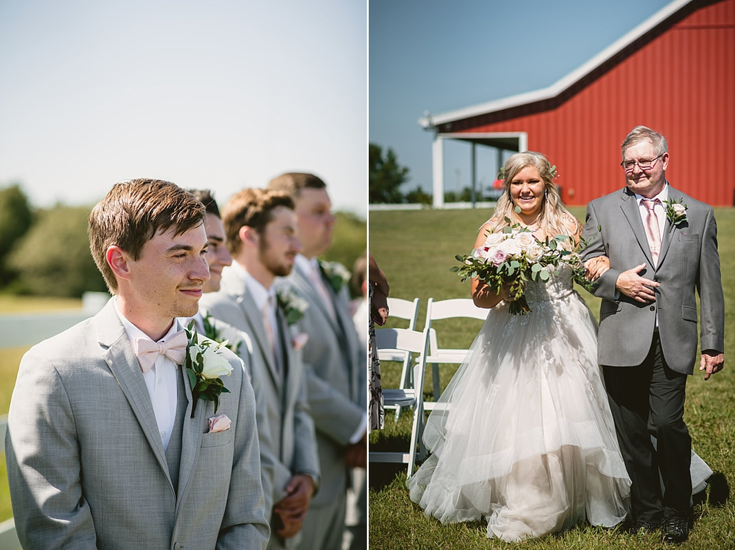 wedding photos on love mountain at the wedding barn in arkansas