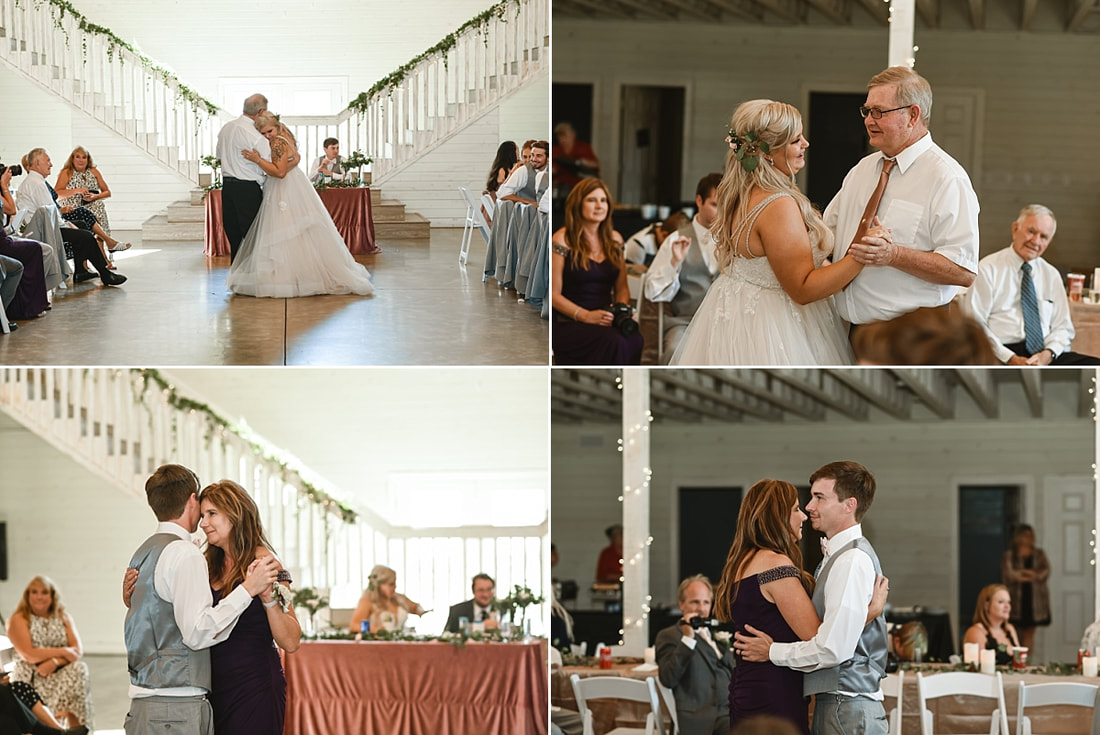 wedding reception photos on love mountain at the wedding barn in arkansas