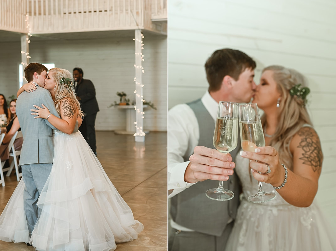 wedding reception photos on love mountain at the wedding barn in arkansas