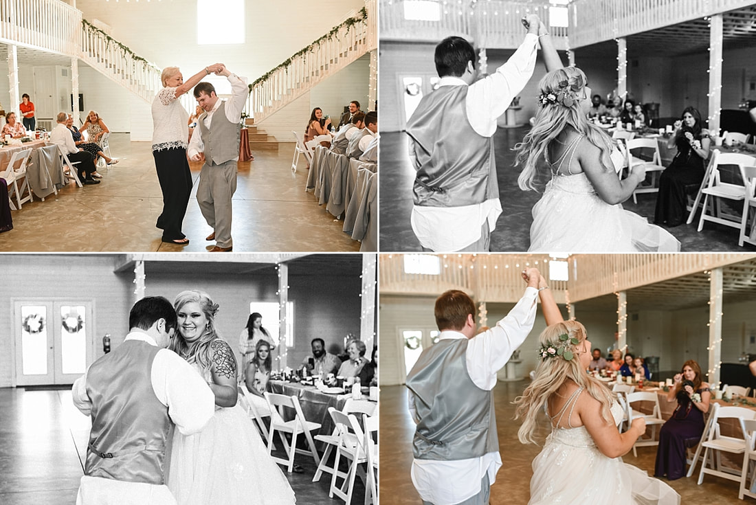 wedding reception photos on love mountain at the wedding barn in arkansas