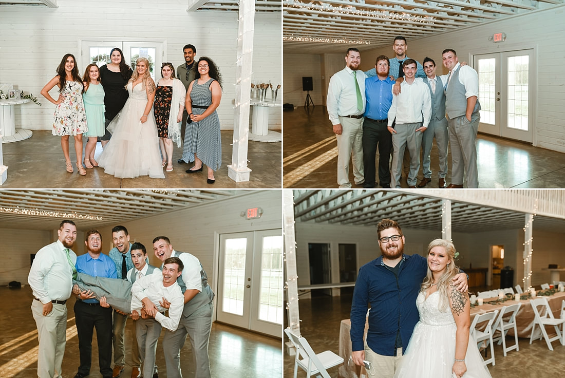 wedding reception photos on love mountain at the wedding barn in arkansas