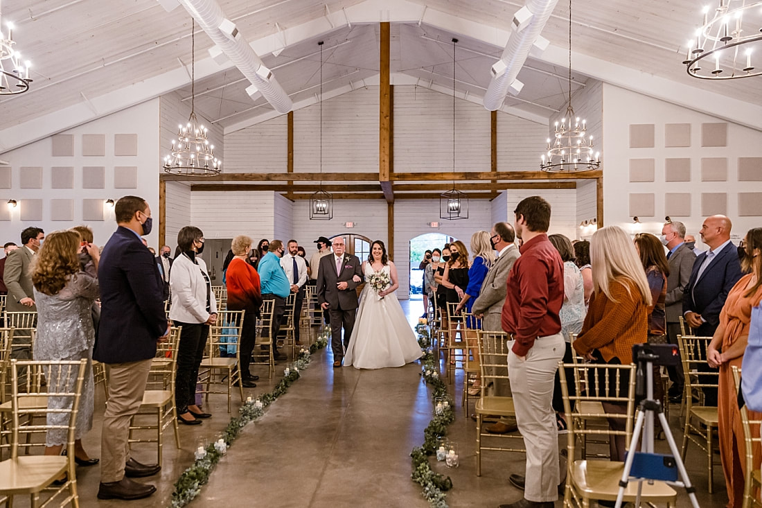 Indoor Wedding Ceremony at Memphis Wedding Venue, Avon Acres