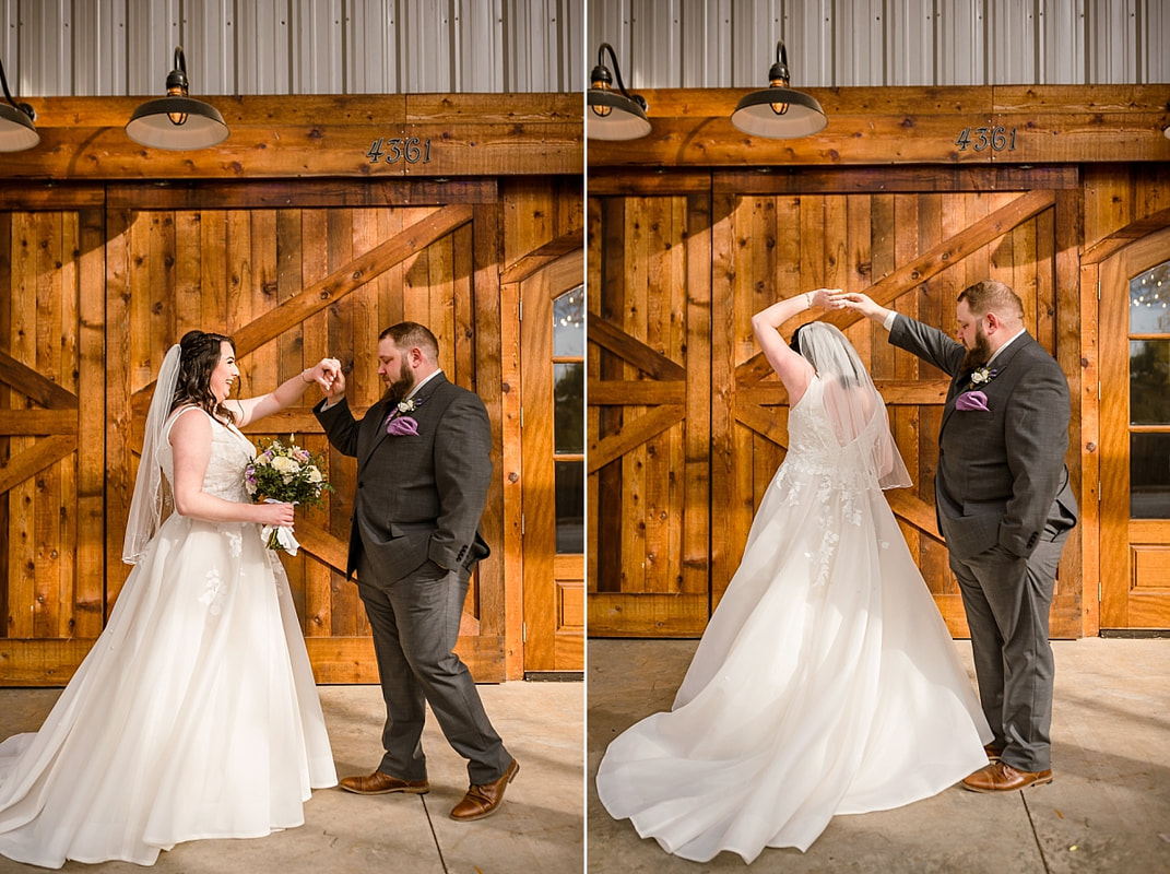 First Look with Bride and Groom at Avon Acres in Memphis, TN