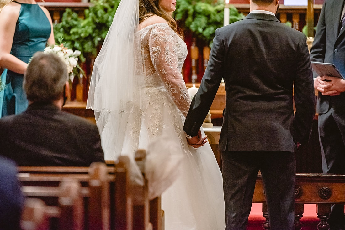 Christmas wedding at CUMC Sanctuary on the Square in Collierville TN