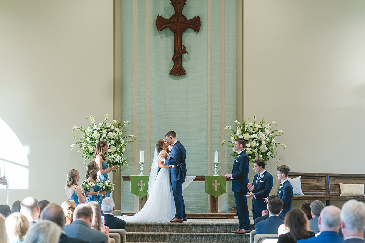 wedding ceremony at st patrick pres in collierville