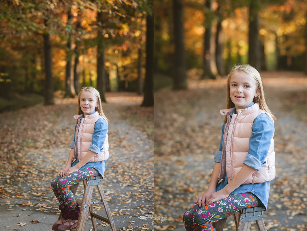 portraits of child in fall leaves in collierville, tn