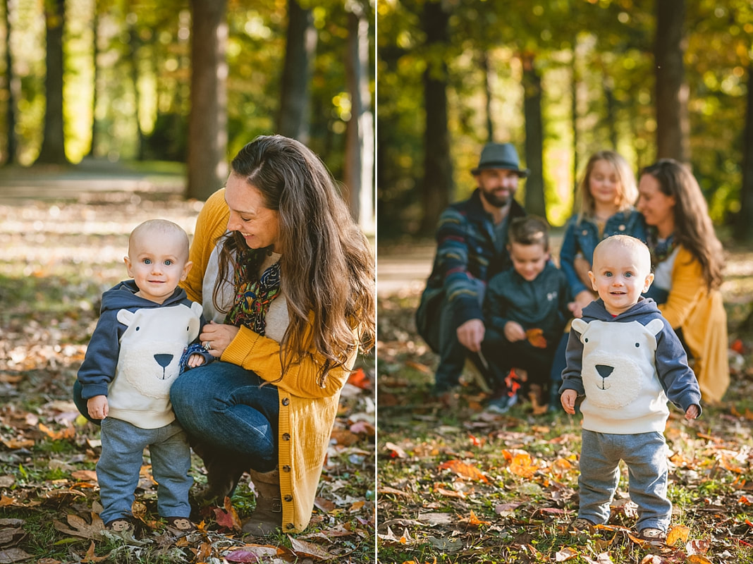 family portrait during the fall in collierville, tn