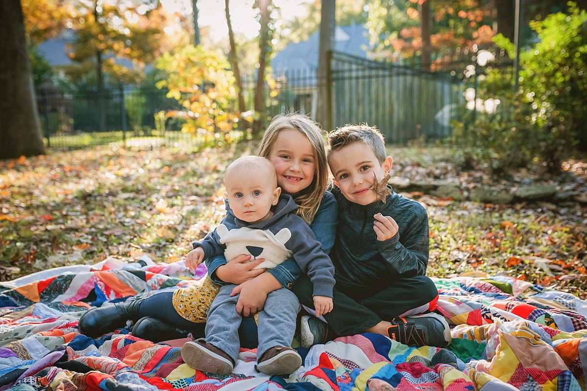 sibling portrait during the fall in collierville, tn