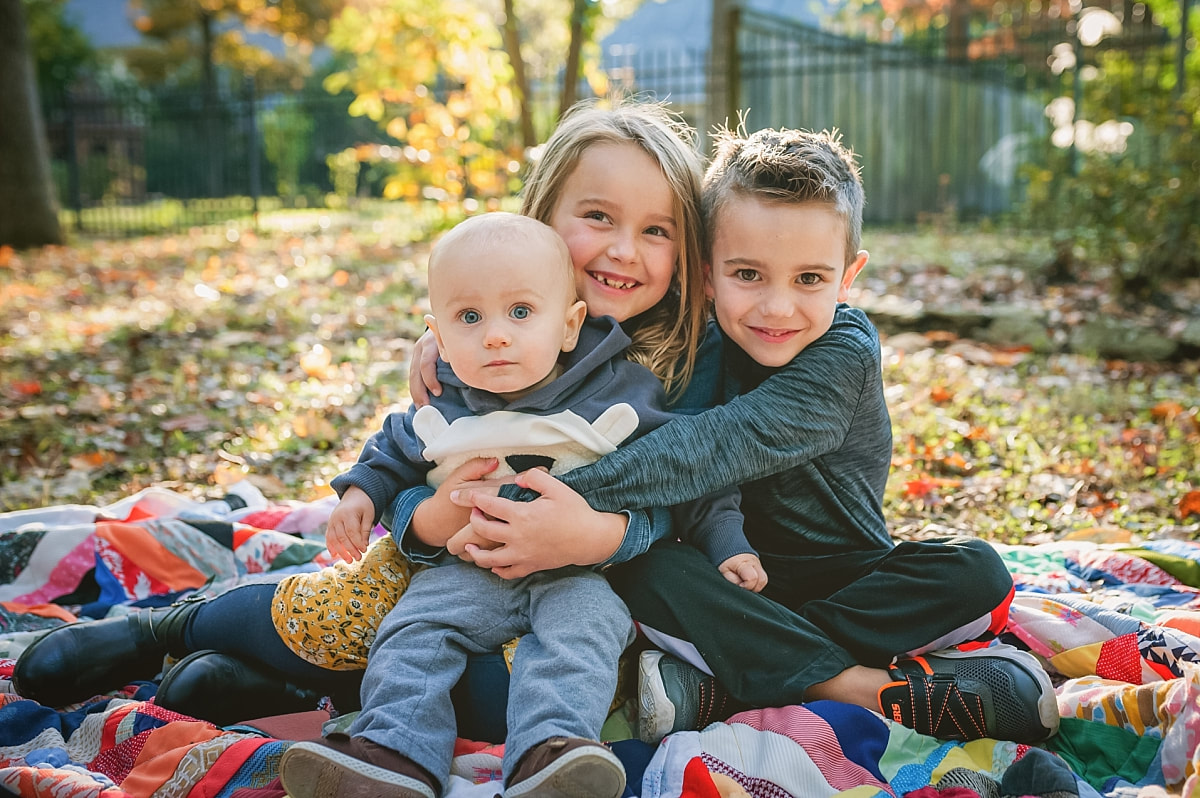 sibling portrait during the fall in collierville, tn