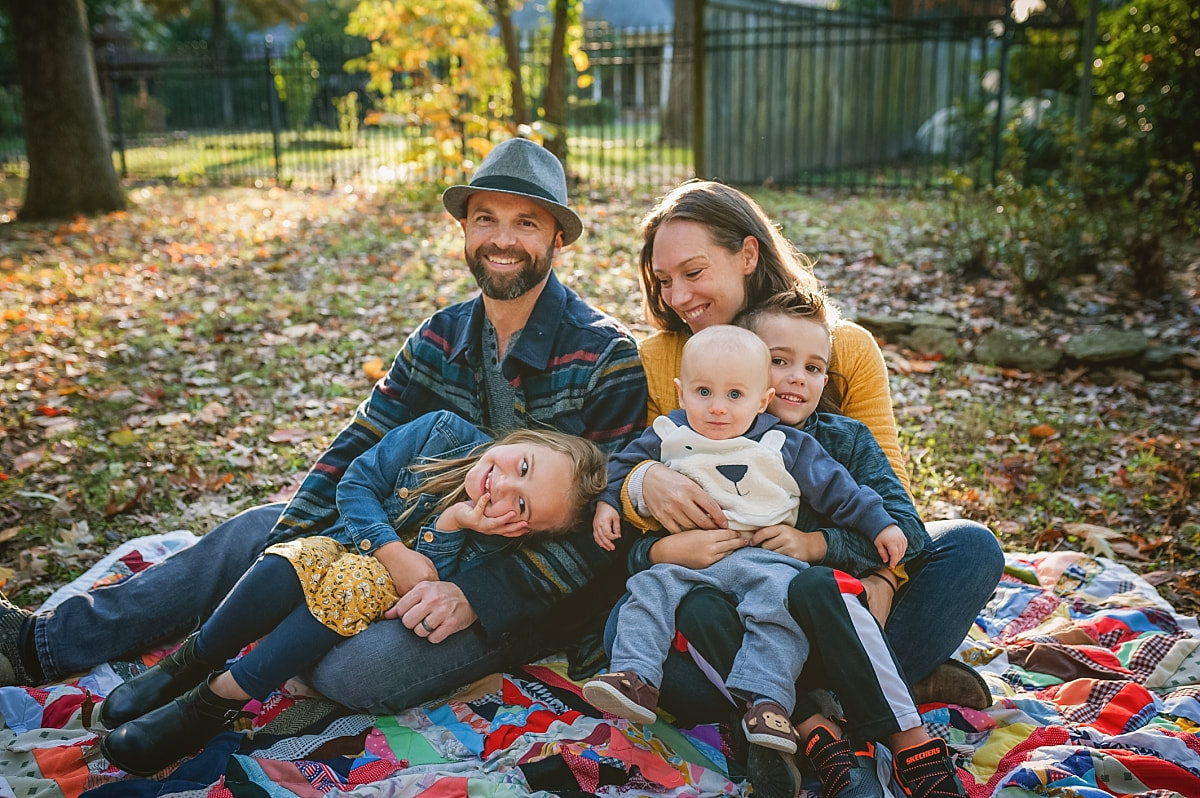 family portrait during the fall in collierville, tn
