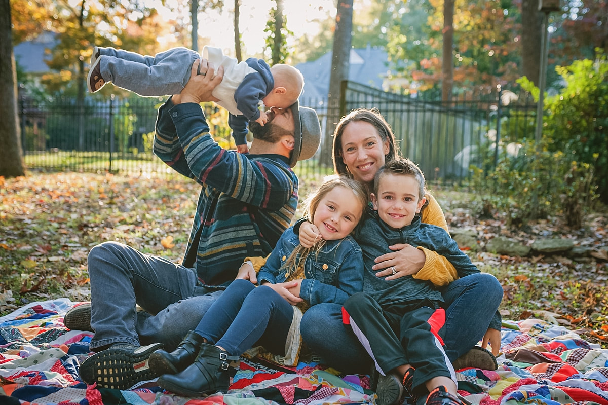 family portrait during the fall in collierville, tn