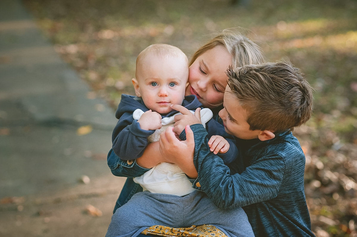 sibling portrait during the fall in collierville, tn