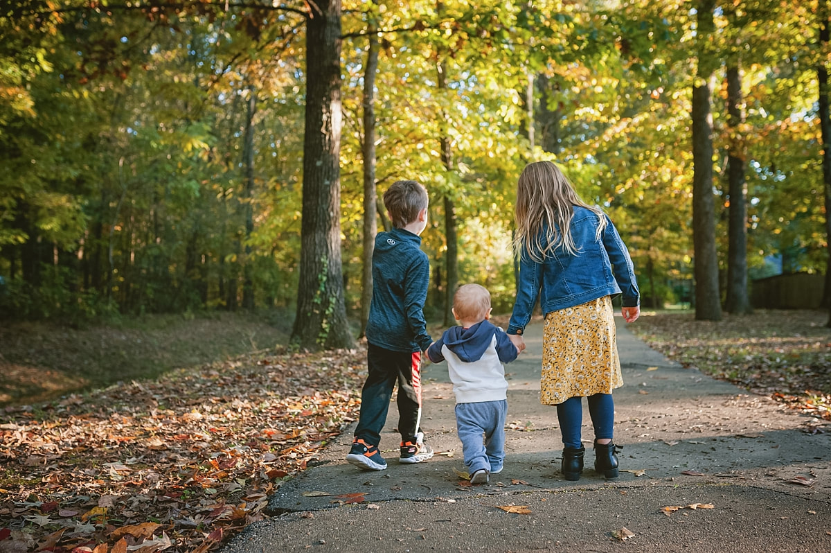 sibling portrait during the fall in collierville, tn