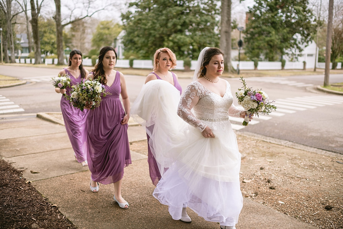 Bridal portraits outside of Fillmore street Chapel, Corinth, MS