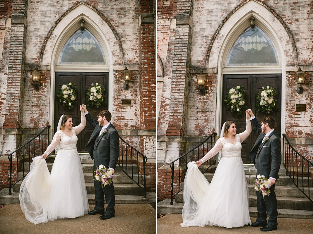 bride and groom wedding portrait at fillmore street chapel corinth, ms, Memphis wedding photographer