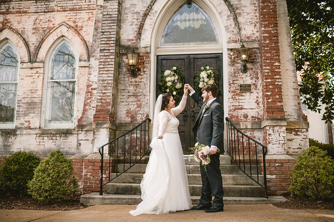 bride and groom wedding portrait at fillmore street chapel corinth, ms, Memphis wedding photographer