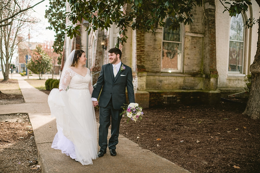 bride and groom wedding portrait at fillmore street chapel corinth, ms, Memphis wedding photographer