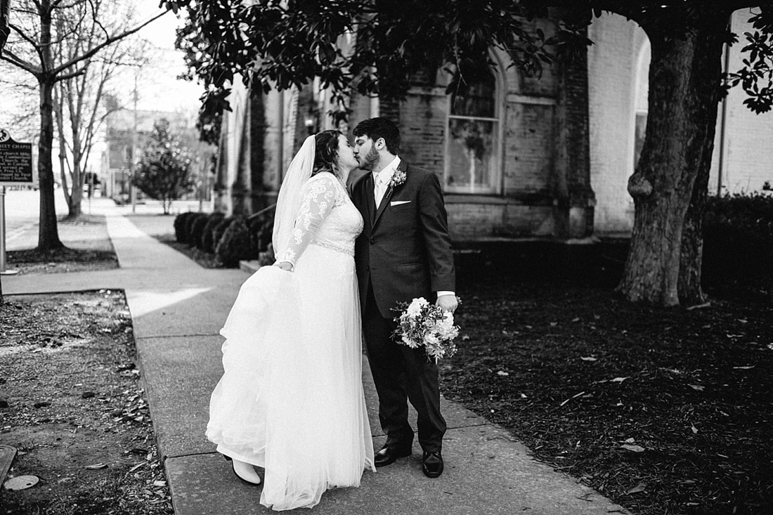 bride and groom wedding portrait at fillmore street chapel corinth, ms, Memphis wedding photographer
