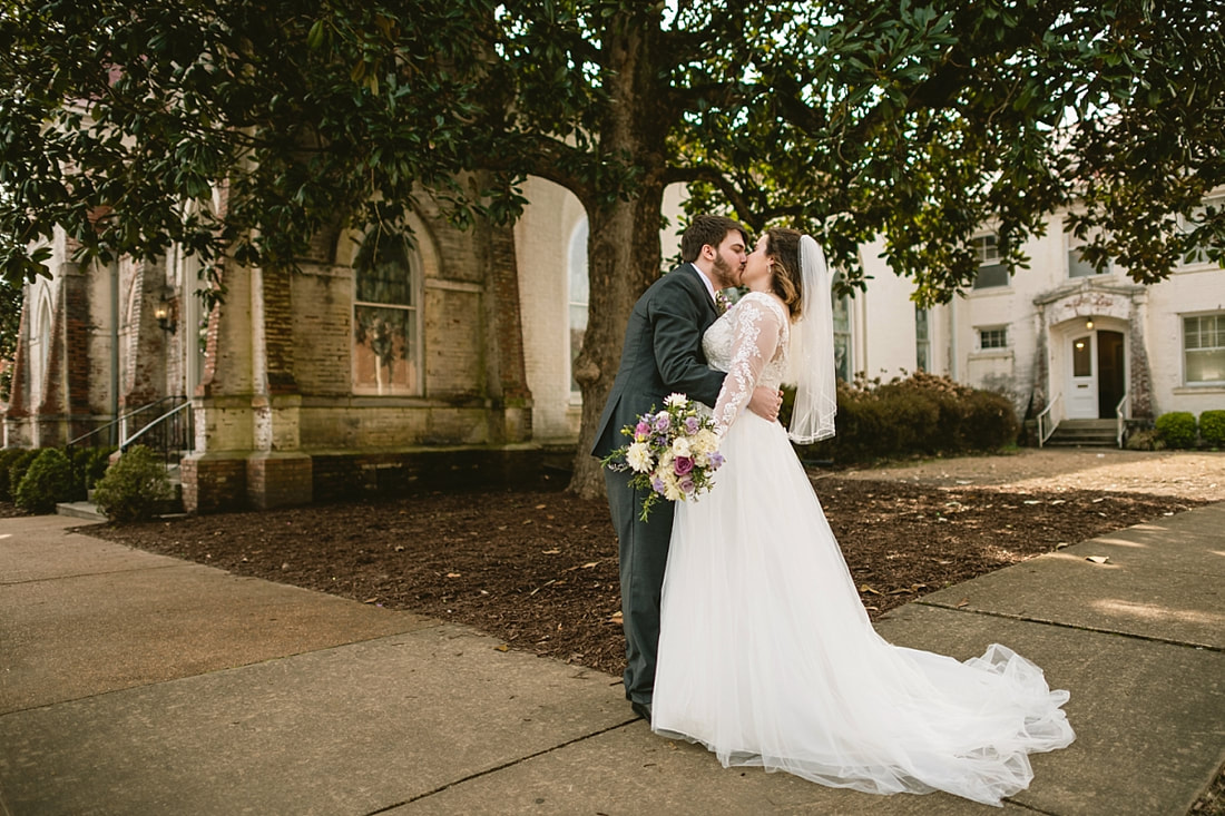 bride and groom wedding portrait at fillmore street chapel corinth, ms, Memphis wedding photographer