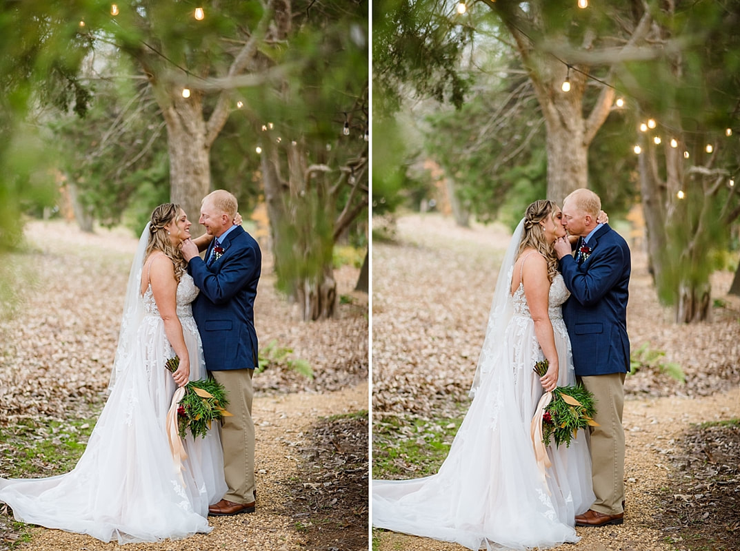 Bride and groom wedding portraits with Sarah Morris Photography at Green Frog Farm