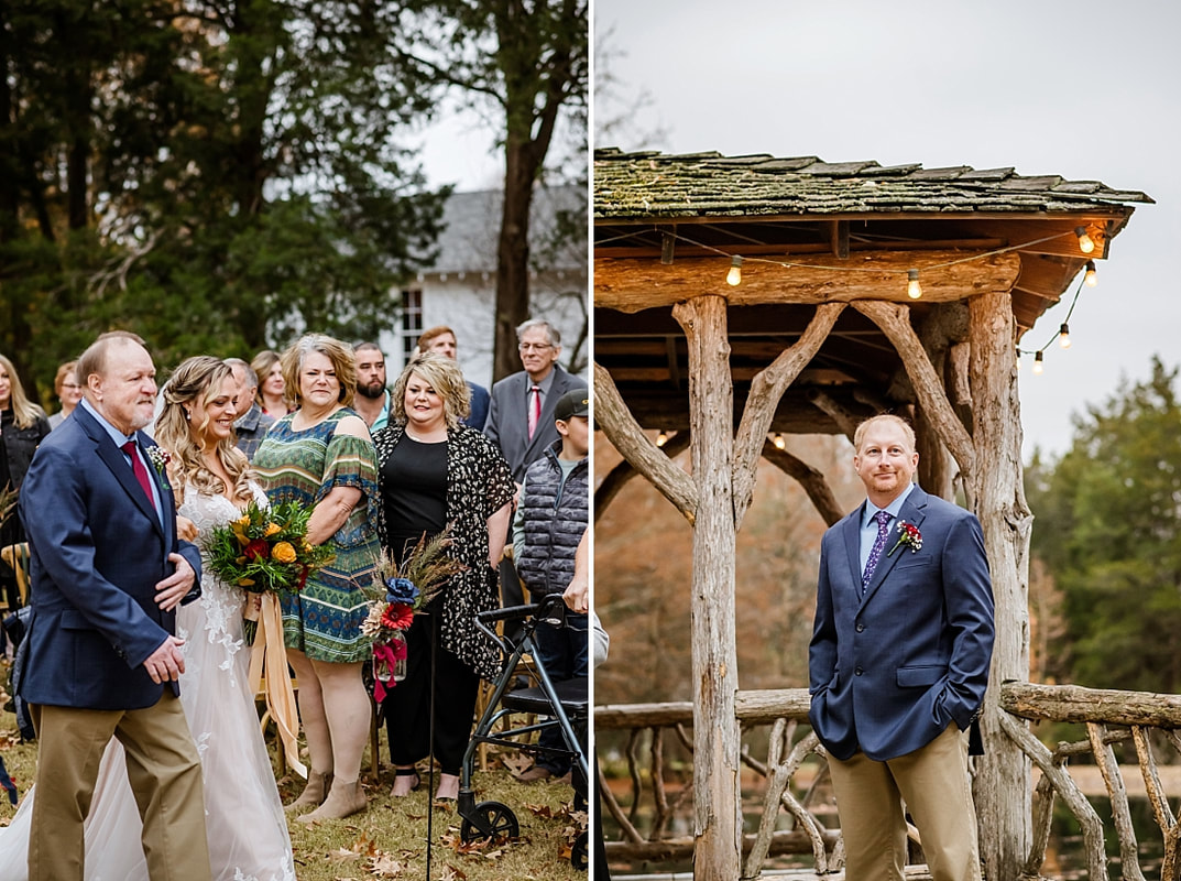 Rustic wedding ceremony at Green Frog Farm