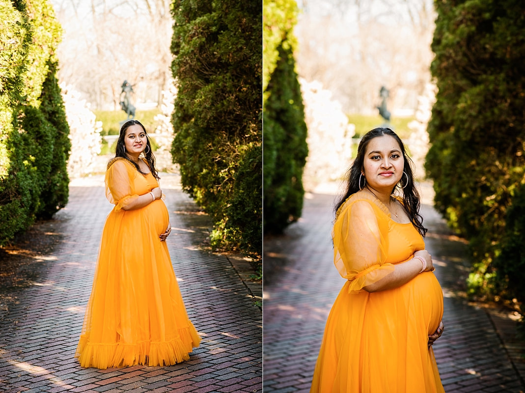 maternity portrait of mother at memphis botanic garden