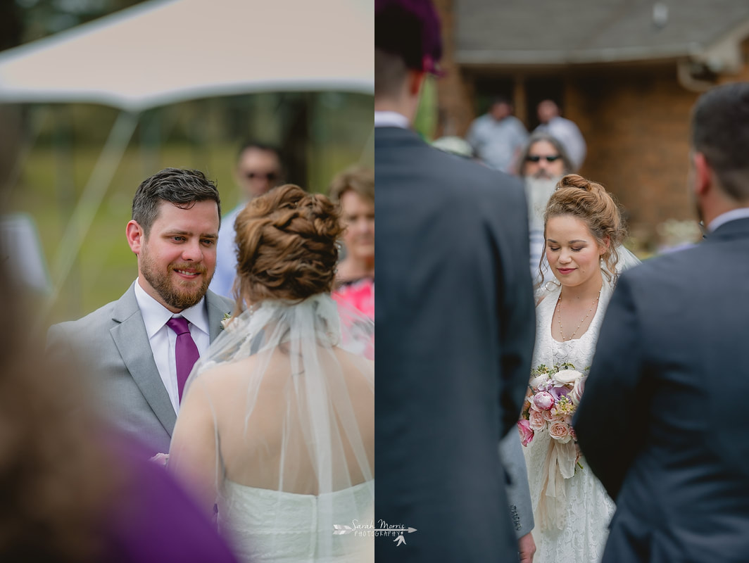 wedding ceremony at backyard wedding in bartlett, tn , memphis wedding photographer