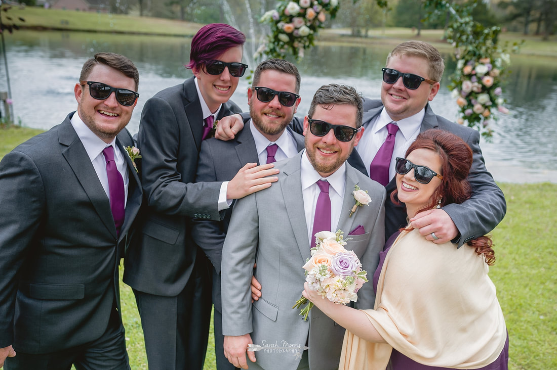 bridal party portraits at backyard wedding in bartlett, tn , memphis wedding photographer