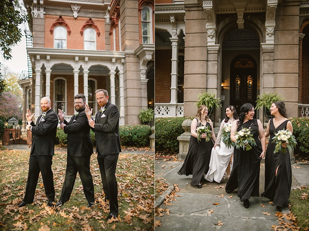 wedding party on the front lawn at Woodruff-Fontaine in Memphis, TN