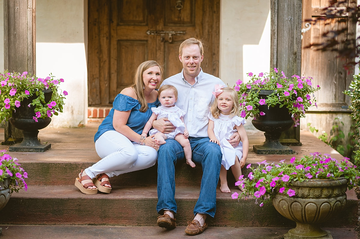 family portrait on family's front porch in memphis, tn