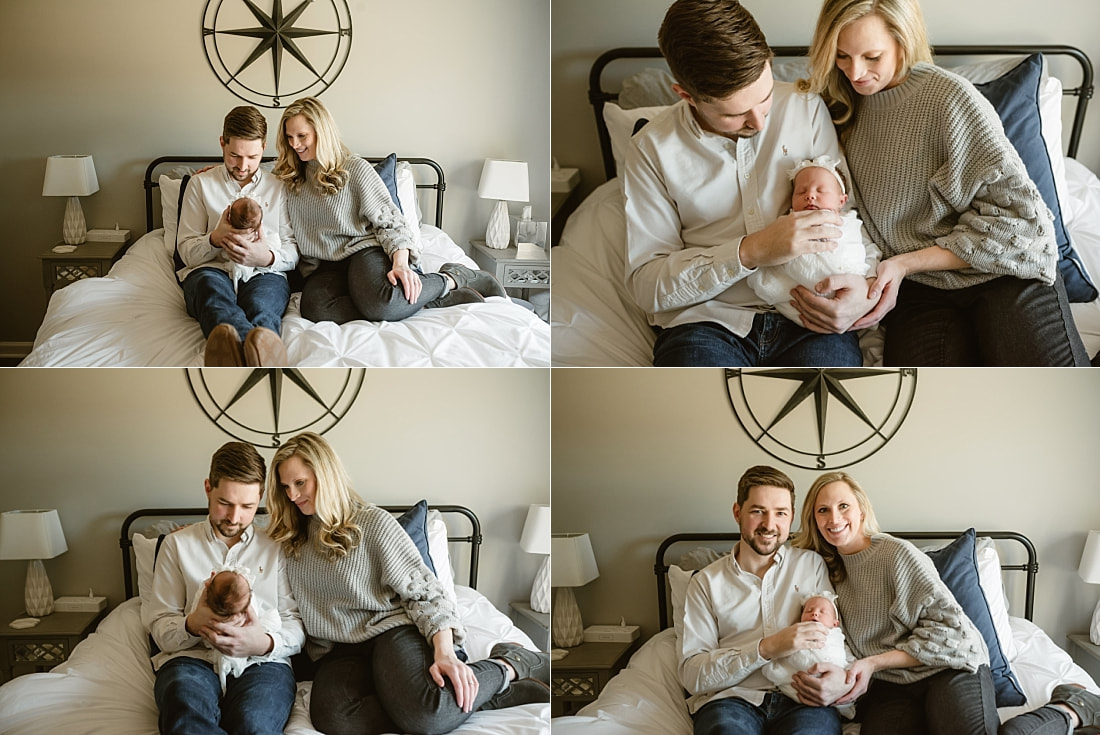 parents with newborn baby girl for newborn portraits in Memphis, TN