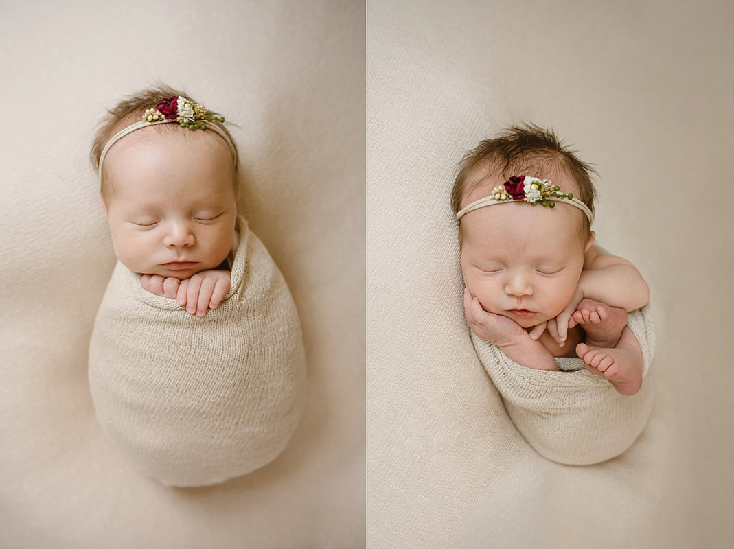 Baby Girl swaddled for newborn photoshoot in Memphis, TN