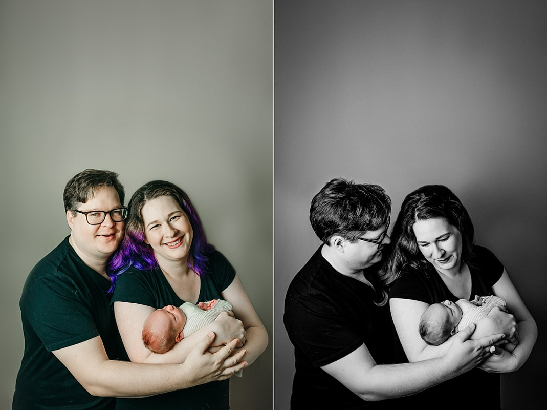 newborn baby with parents for newborn photos in Memphis, TN