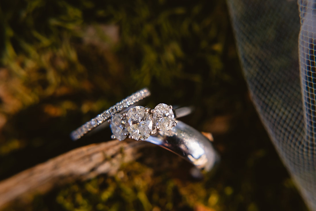 Close up of wedding rings at Orion Hill in Arlington, TN