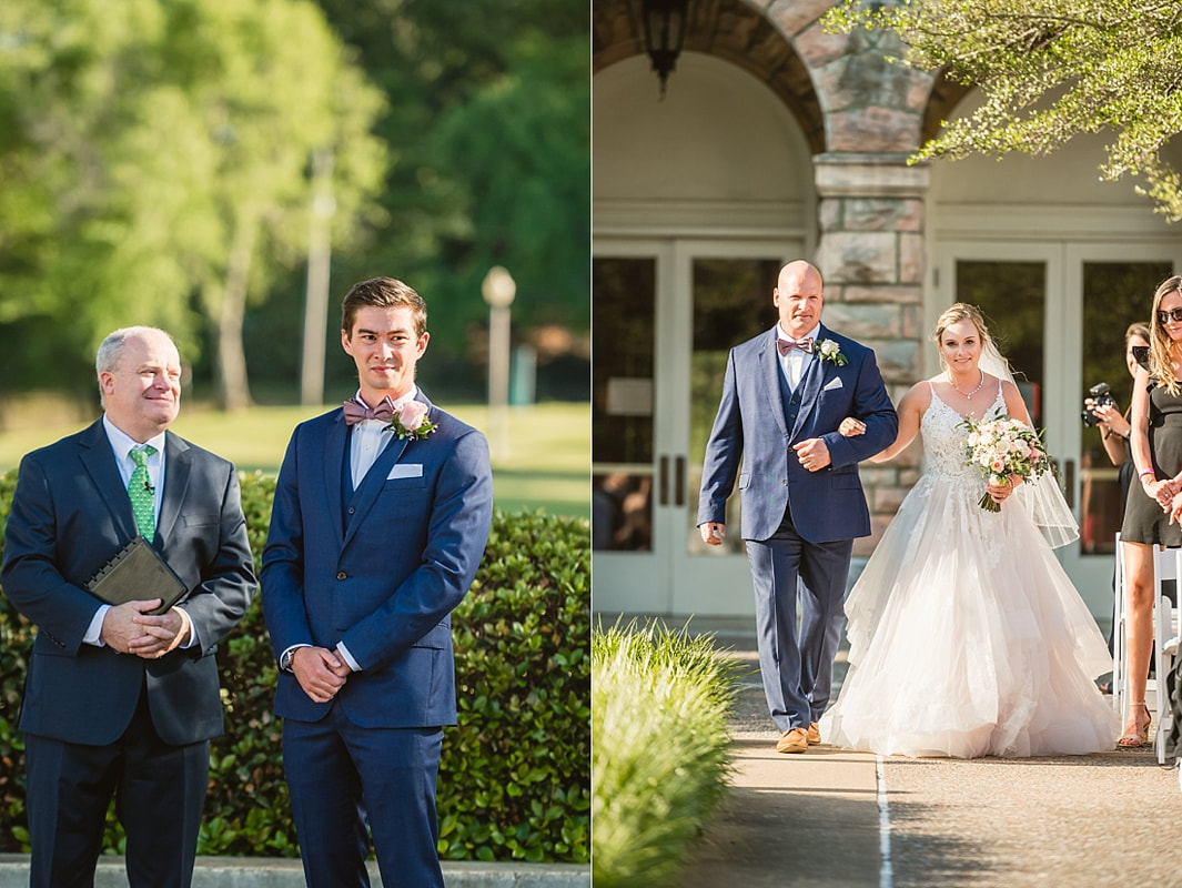 groom seeing his bride for the first time + Pink Palace Wedding + Memphis, TN