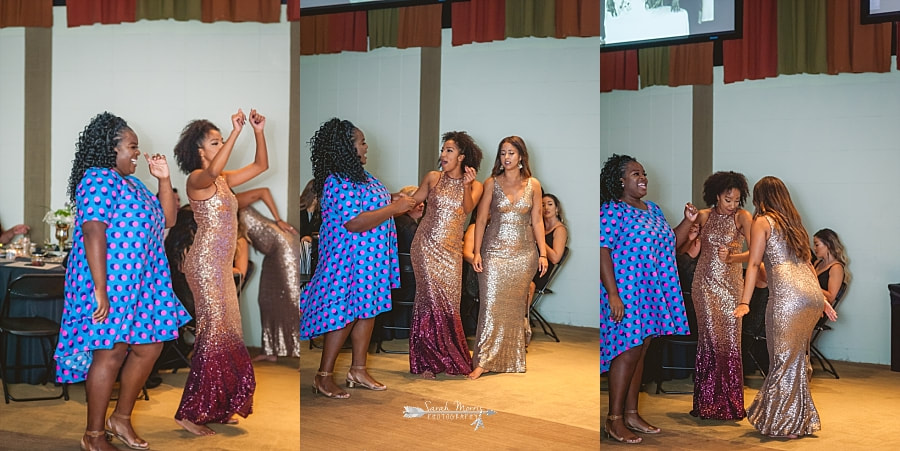 Guests dancing at the wedding reception at the Stax Museum