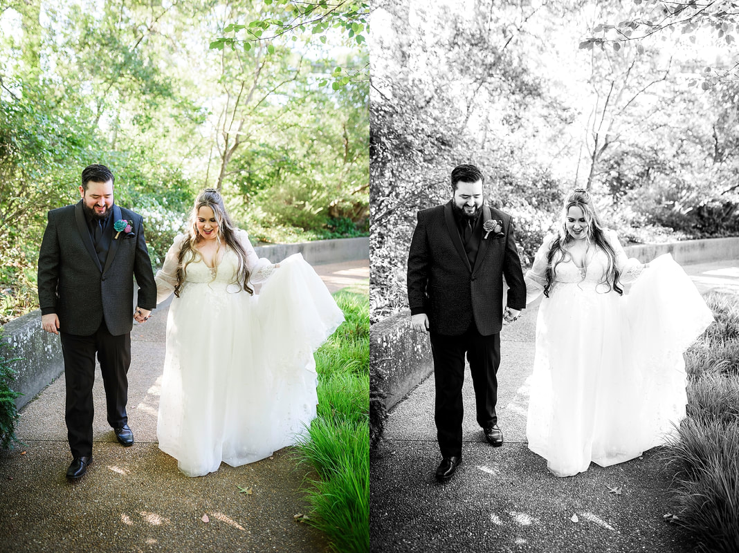 Bride and Groom portraits at Memphis Botanic Garden
