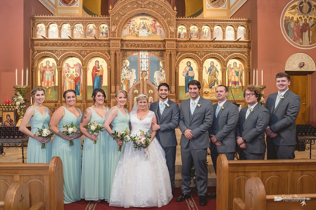 Bridal Party at Annunciation Greek Orthodox Church in Memphis, TN